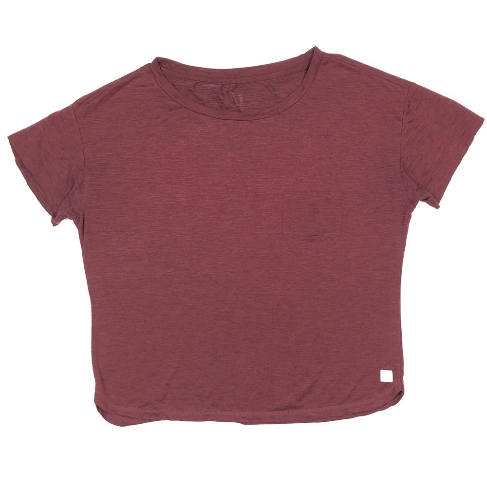 Vuori Short Sleeve Pocket Tee in Maroon